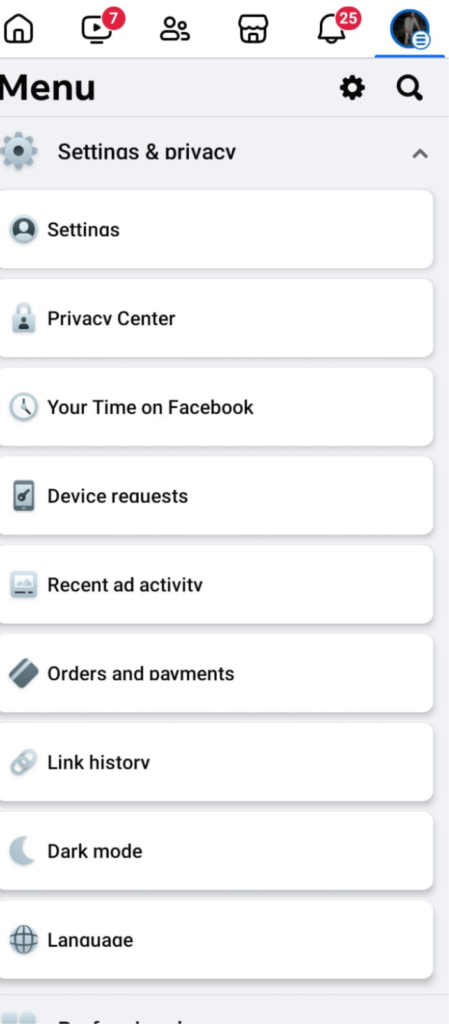  Access Facebook Settings